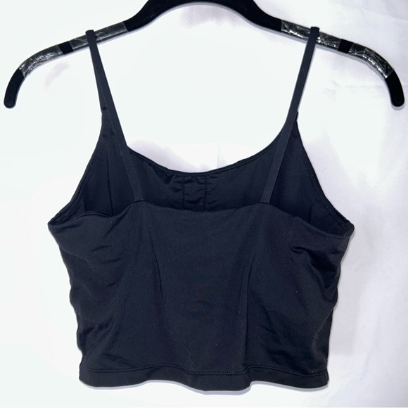 Oalka Tank Top Cami Cropped Thin Strap Pull On Scoop Neck Built in Shelf Bra - Picture 4 of 8